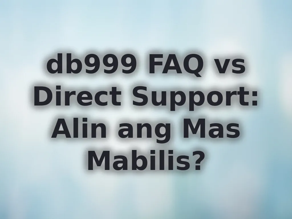 db999 FAQ guide
